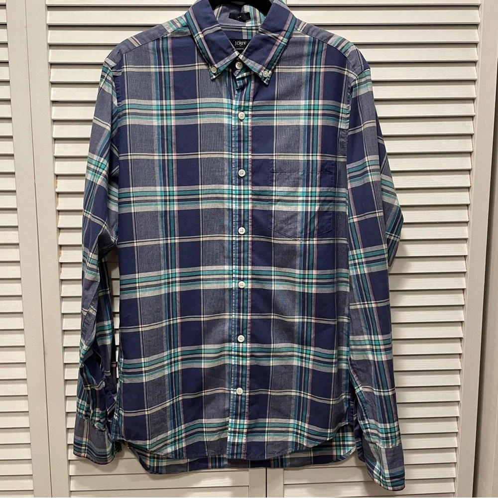J. Crew Plaid Shirt - Blue/White/Pink